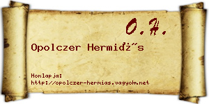 Opolczer Hermiás névjegykártya